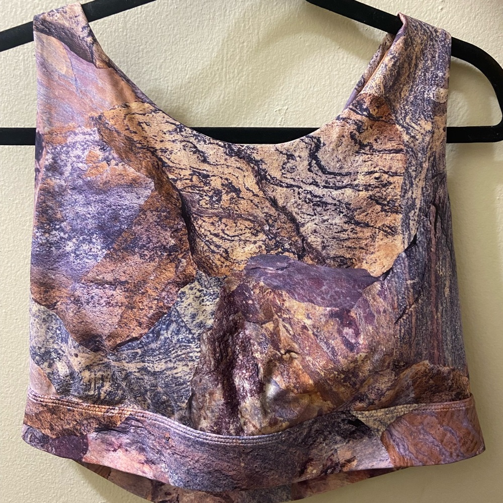 Fabletics Purple and Brown Abstract Tank Top